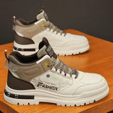 Remi - Beige and Navy High-Top Sneakers