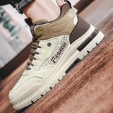 Remi - Beige and Navy High-Top Sneakers