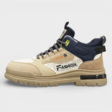 Remi - Beige and Navy High-Top Sneakers