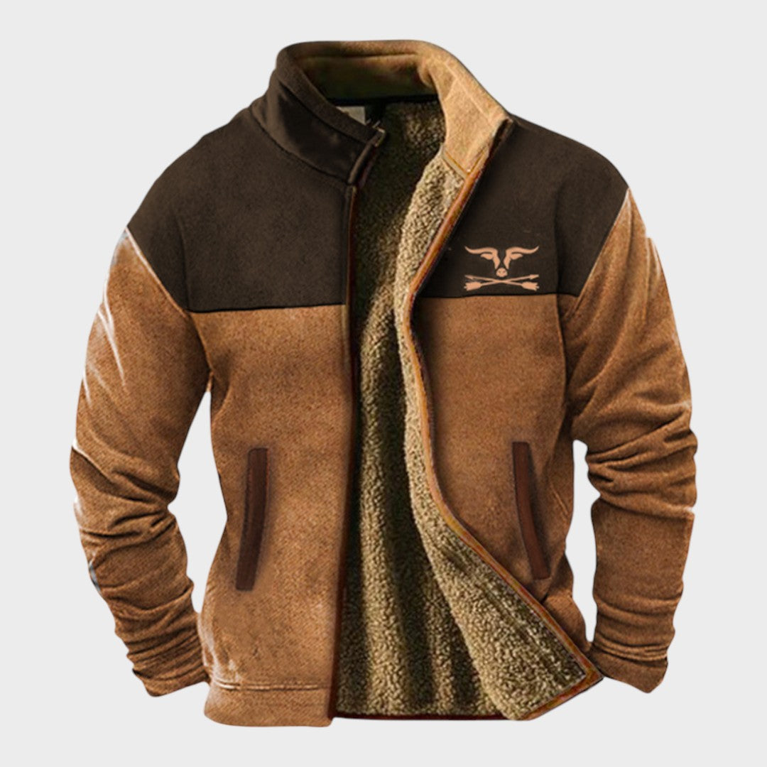 Alex - Brown Two-Tone Fleece Jacket