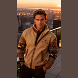 Alex - Brown Two-Tone Fleece Jacket