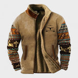 Alex - Brown Two-Tone Fleece Jacket