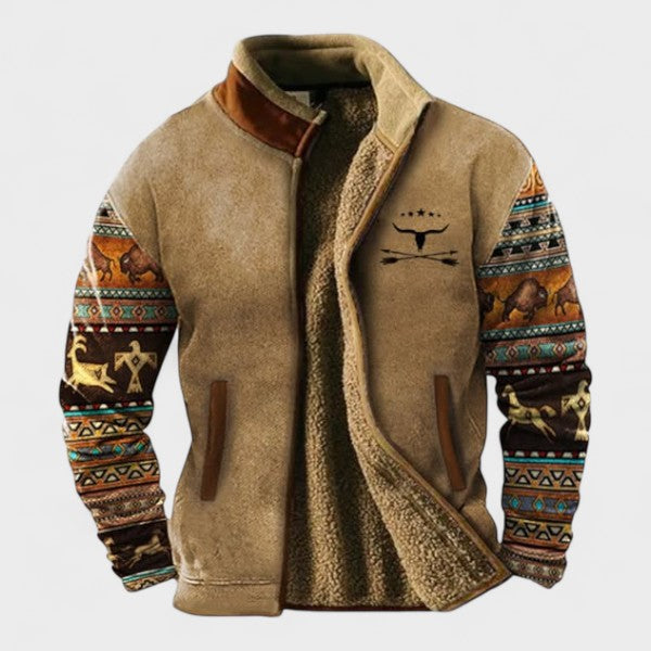 Alex - Brown Two-Tone Fleece Jacket