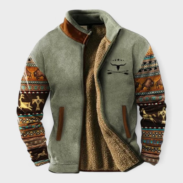 Alex - Brown Two-Tone Fleece Jacket