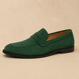 Rene - Old Money Style Suede Penny Loafers