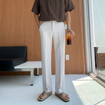 Lyndon men's korean style relaxed pants in Grey, view 2