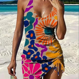 Faith - Floral Graphic Tankini with Shorts, Tummy Control Effect