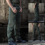 Ghislain men's water repellent technical cargo pants in Green, view 3