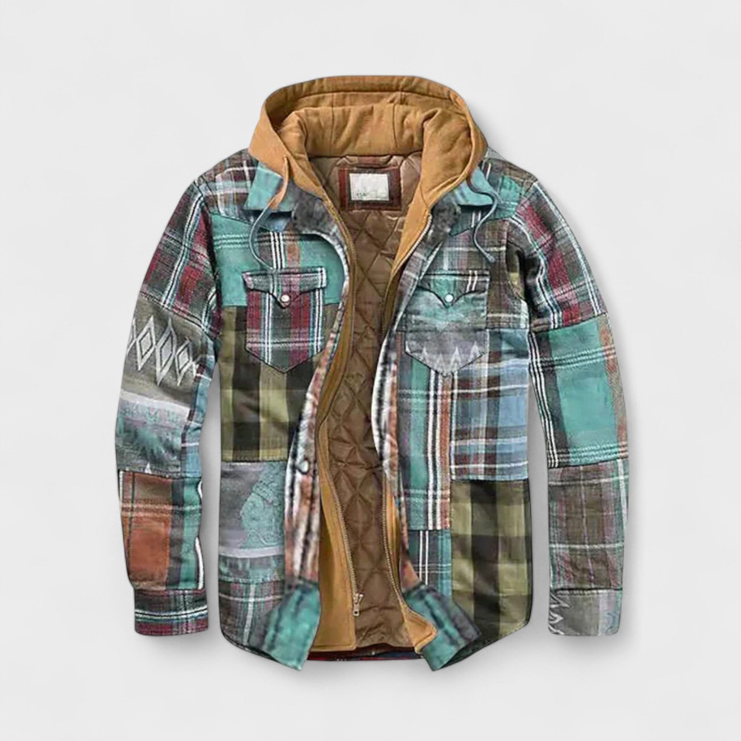 Aaron - Blue Plaid Hooded Jacket
