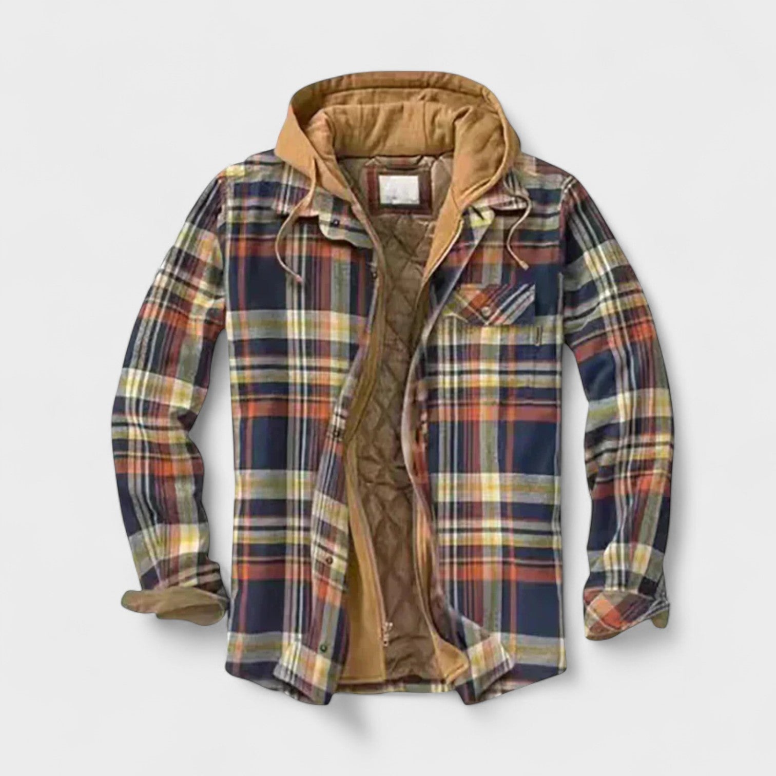 Aaron - Blue Plaid Hooded Jacket