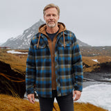 Aaron - Blue Plaid Hooded Jacket