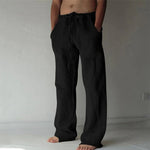 Teddy men's linen blend drawstring pants, view 15