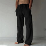 Teddy men's linen blend drawstring pants, view 15