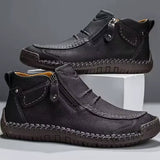 Luc - Brown Casual Zip Shoes