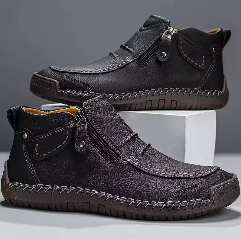 Luc - Brown Casual Zip Shoes