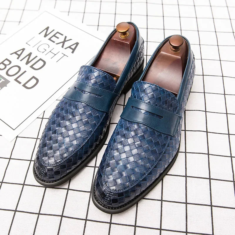 Benoit - Woven Leather Penny Loafers
