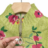 Paige - Lime and Pink Floral Zip-Up Cardigan