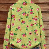 Paige - Lime and Pink Floral Zip-Up Cardigan