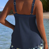 Seraphina - Striped Tankini with Two-Piece Swimsuit Bottom