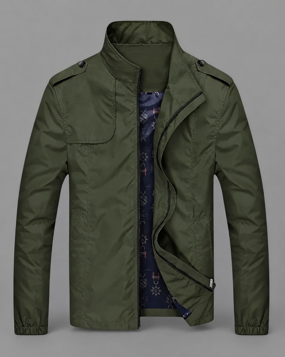 Desmond men's military jacket, front view