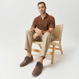 Jerome - Brown Suede-Look Derby Shoes
