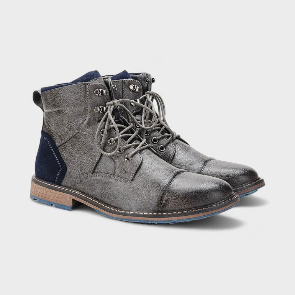 Connor - Grey Casual Lace-Up Boots