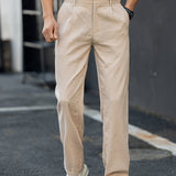 Francis men's beige fine wale corduroy pants, front view