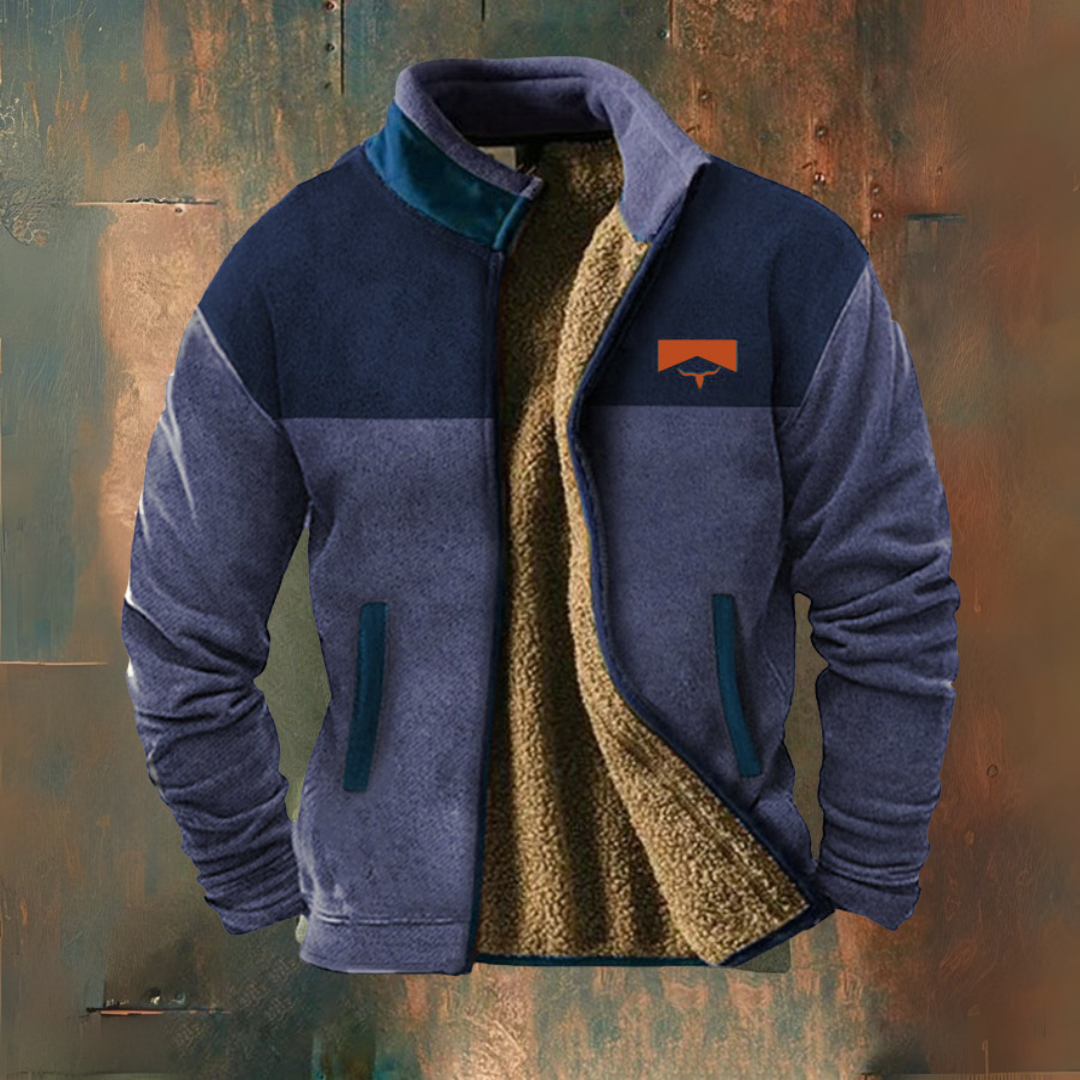 Adrian - Black Two-Tone Fleece Jacket