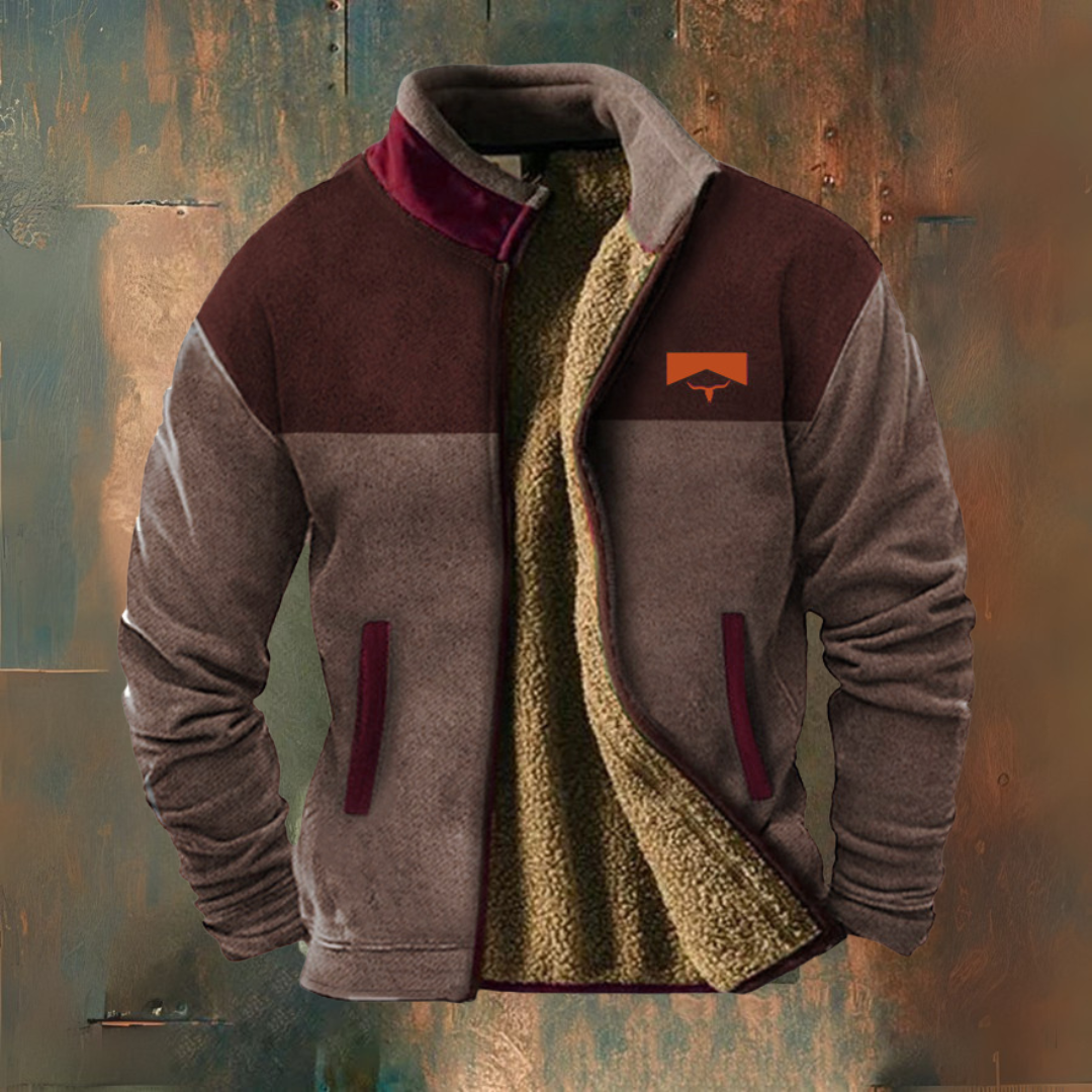 Adrian - Black Two-Tone Fleece Jacket
