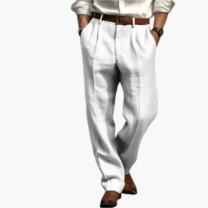 Levi men's pleated wide leg dress pants in White, view 4