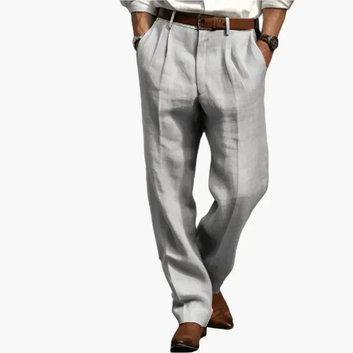 Levi men's pleated wide leg dress pants in Grey, front view