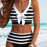 Victoria - High Waist Striped Bikini