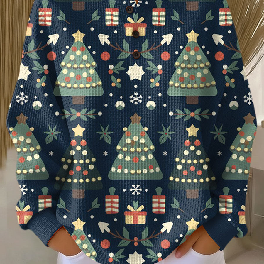 Faye - Navy Christmas Tree Sweater