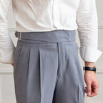 Gil men's high waist buckle dress pants, view 5