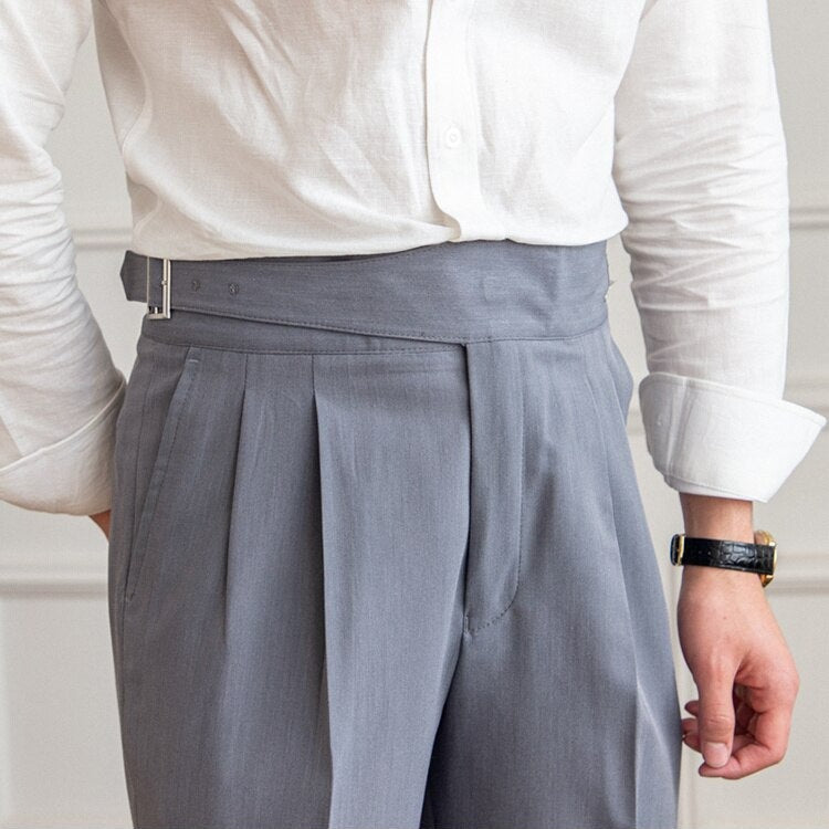 Gil men's high waist buckle dress pants, view 5