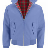 Marshall men's tartan harrington jacket in Light Blue, view 10