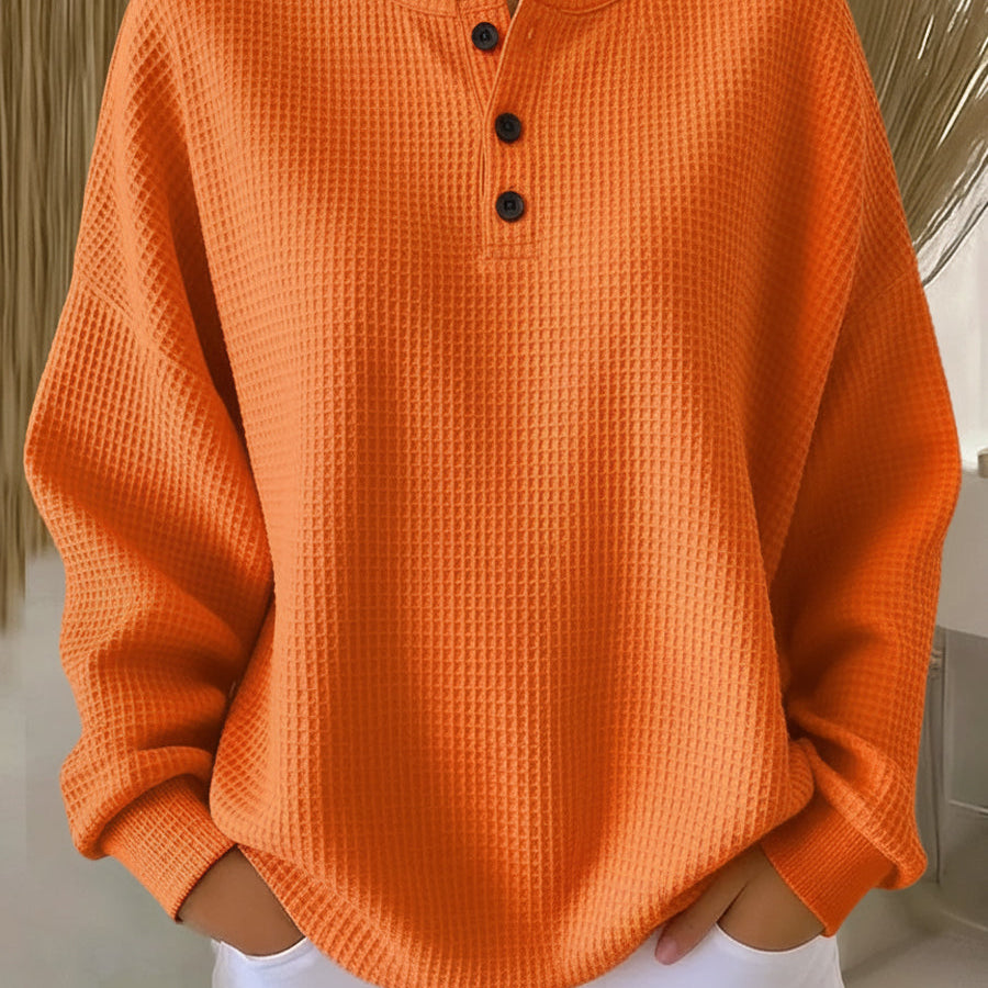 Helen - Solid Waffle Knit Sweater