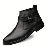 James - Brown Buckle Ankle Boots