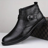 James - Brown Buckle Ankle Boots