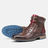 Leo - Burgundy Smart Lace-Up Boots