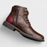 Leo - Burgundy Smart Lace-Up Boots