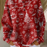 Caroline - Red Christmas Sweater with White Motifs