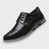 Mathieu - Black Lace-Up Shoes with Textured Panels