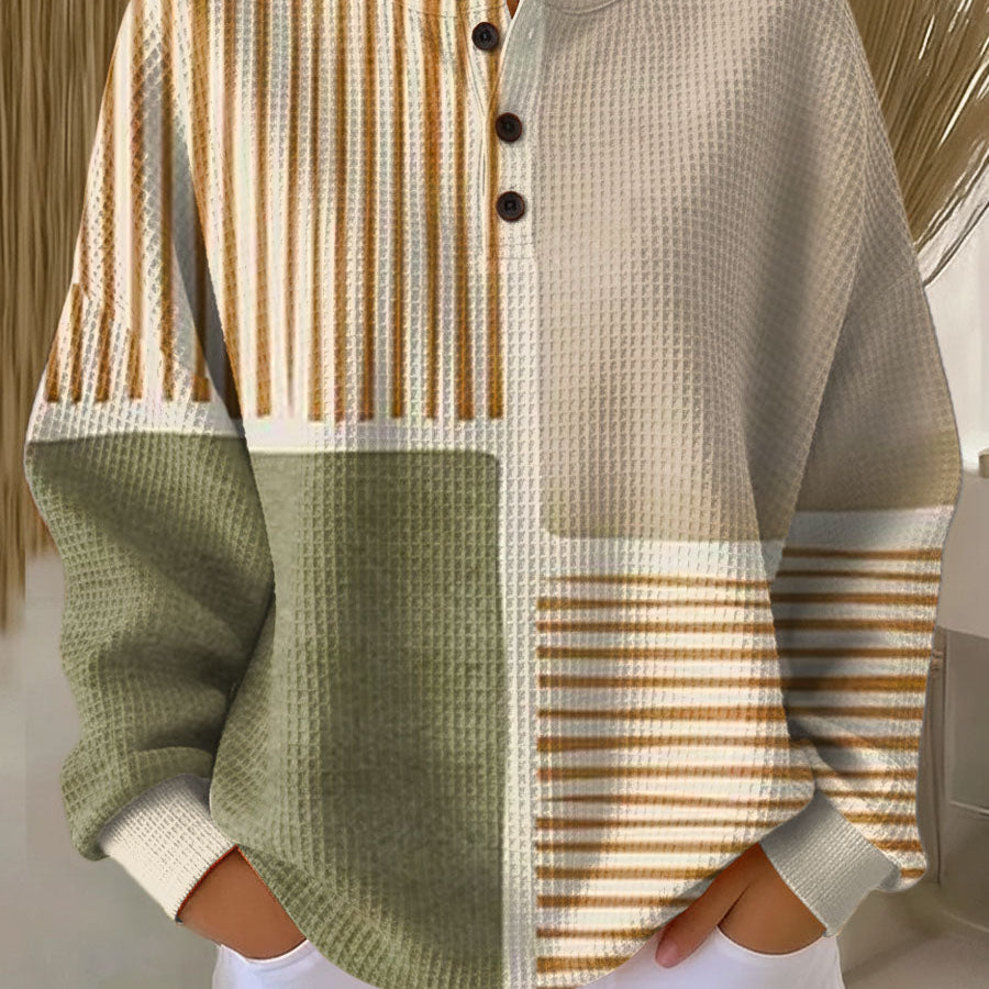 Lucy - Green and Mustard Patchwork Sweater