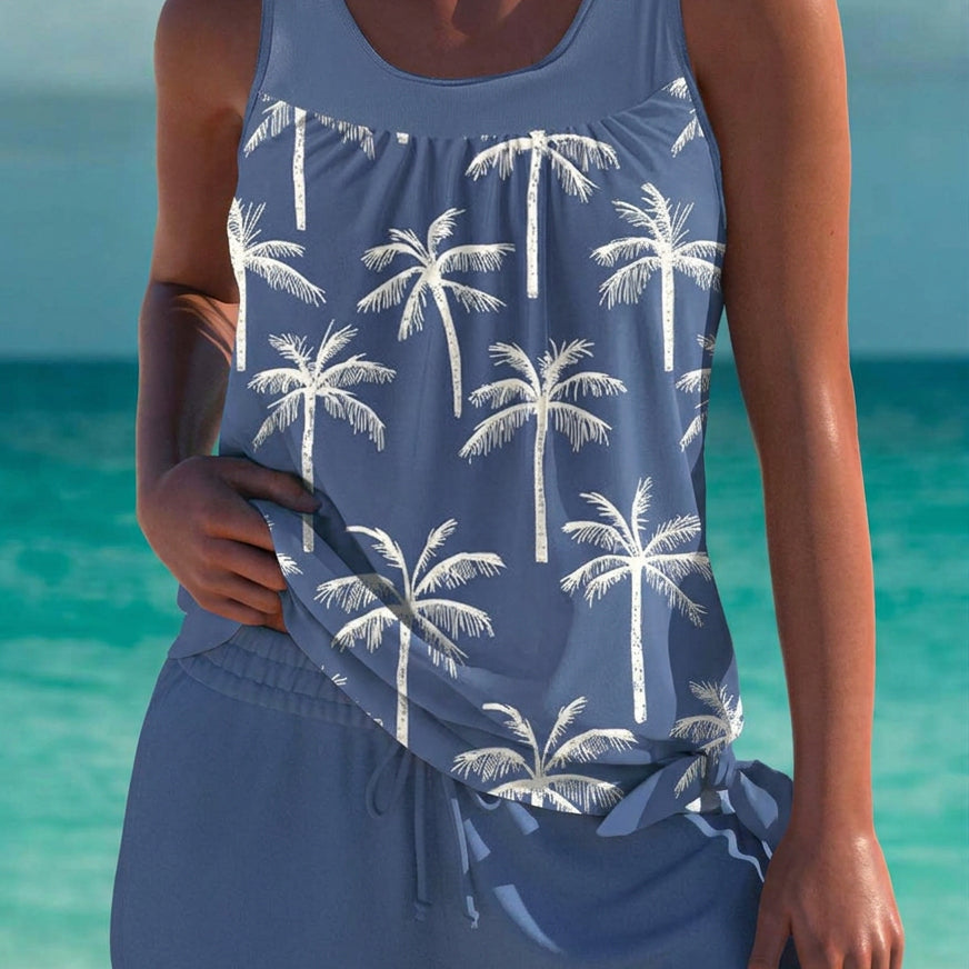 Trudy - Elegant tankini with tummy control effect and matching shorts