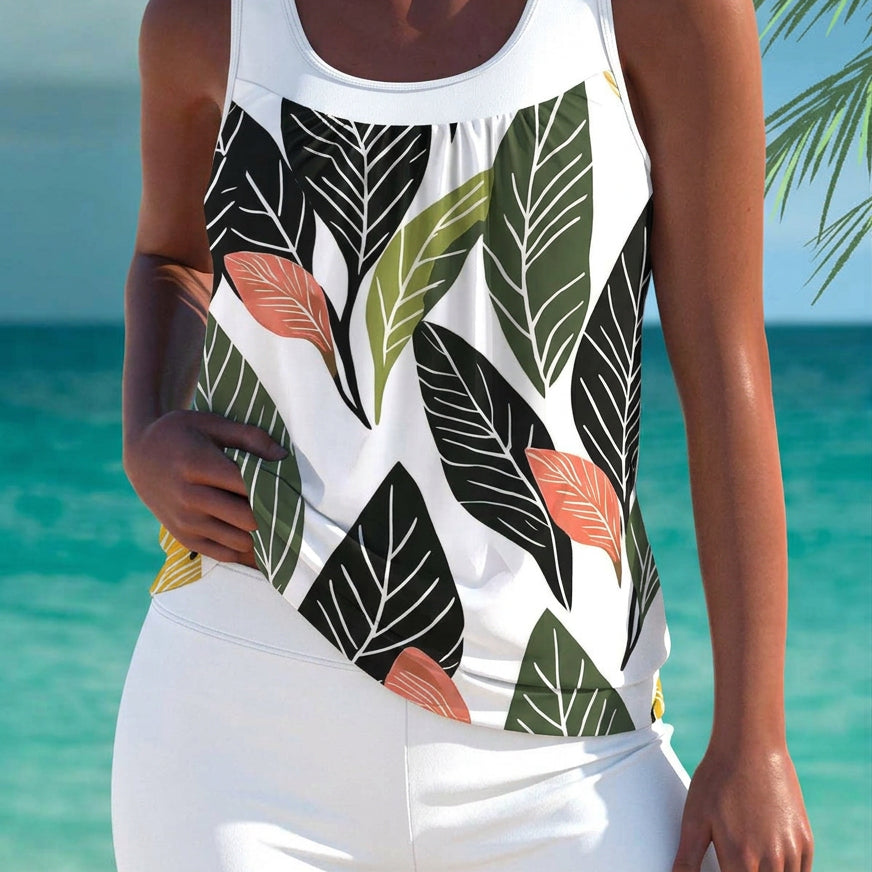 Trudy - Elegant tankini with tummy control effect and matching shorts