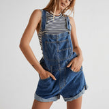 Daphne - Short Denim Overalls