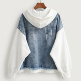 Ophelia - Two-Tone Hooded Denim Jacket