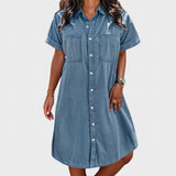 Hazel - Soft Summer Denim Shirt Dress