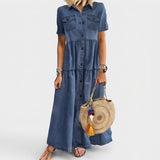 Abigail - Long Buttoned Denim Dress